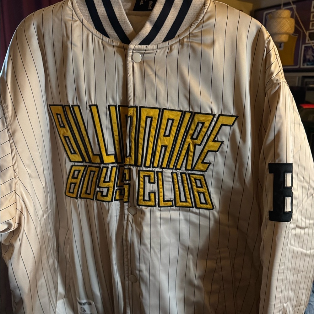 Billionaire Boys Club Pinstripe Satin Varsity Jacket- Size XL